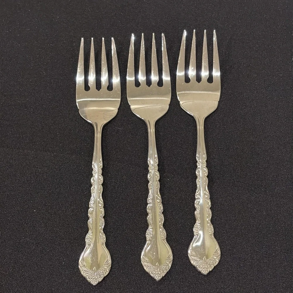SUNSHINE STAINLESS Steel CLASSIC ROSE Korea SALAD FORK (3)